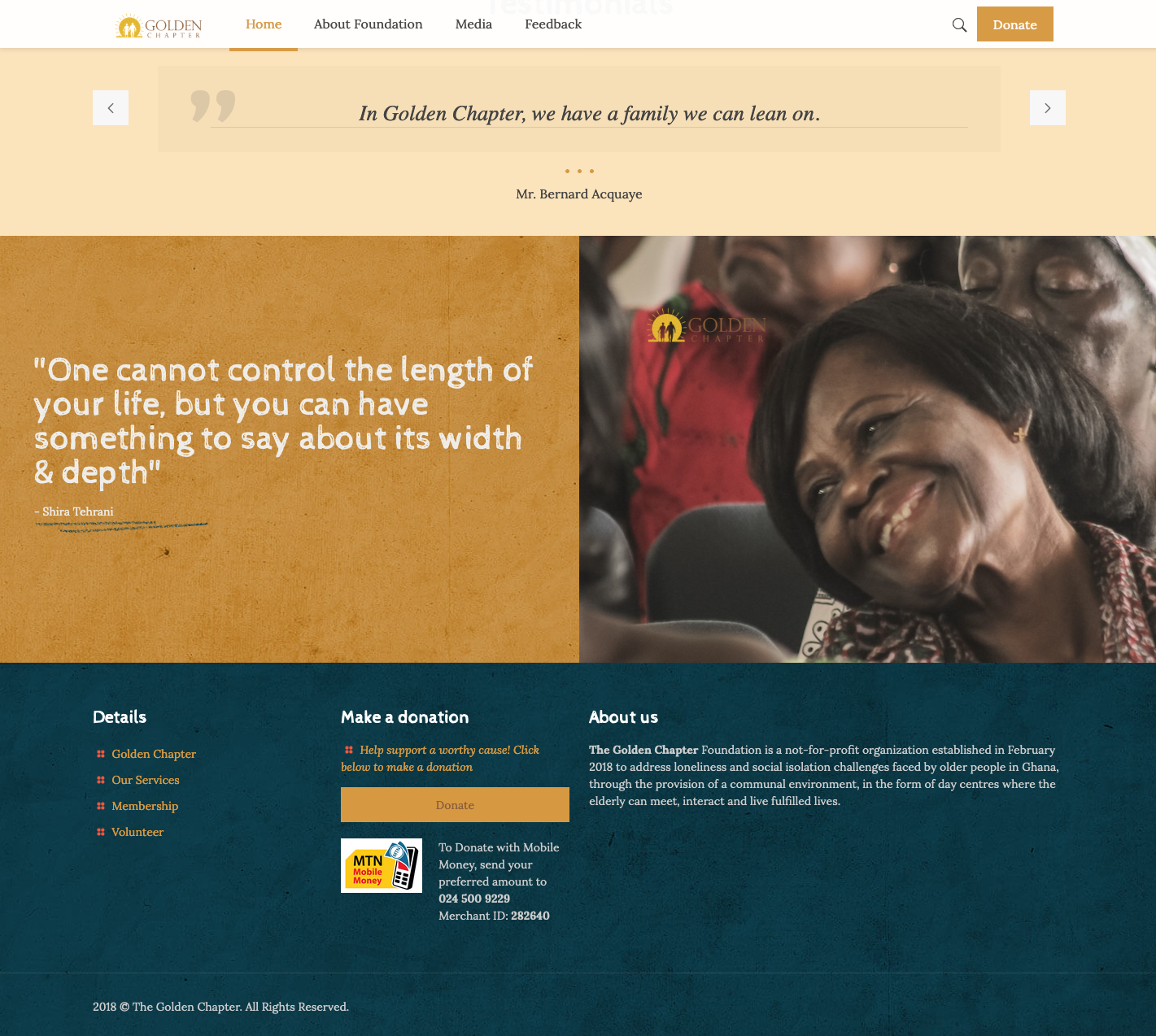 Golden Chapter Foundation Senior Care Identity & Portal - Golden Chapter Foundation